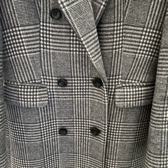 EUC Reformation Middlebury long wool winter fall coat grey plaid XS - Picture 2 of 8